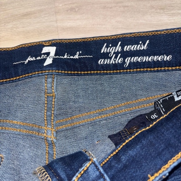 7 For All Mankind High waist Dark Blue Ankle Jeans - Picture 2 of 4